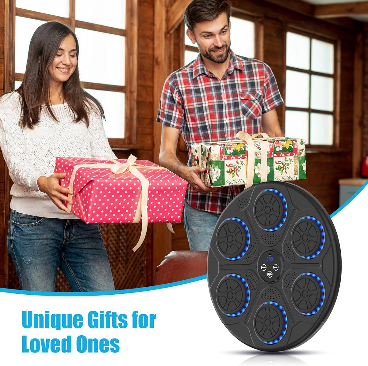 Intelligent Bluetooth-Enabled Interactive Wall-Mounted Boxing Machine with Gloves for Music and Fitness - Suitable for Adults and Kids