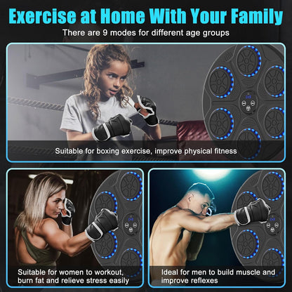 Intelligent Bluetooth-Enabled Interactive Wall-Mounted Boxing Machine with Gloves for Music and Fitness - Suitable for Adults and Kids