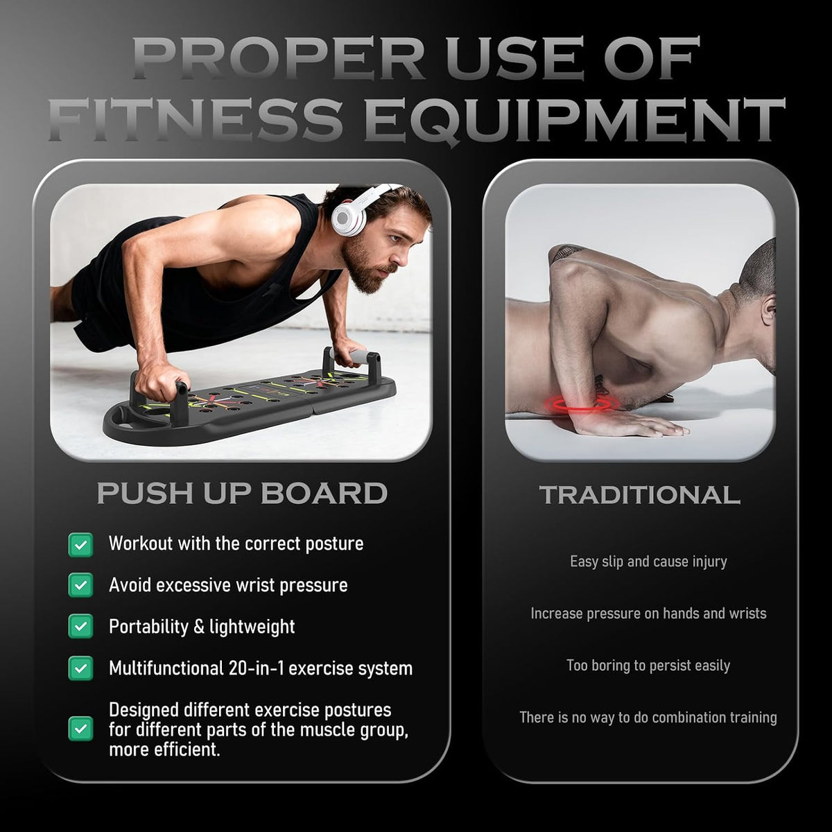 Portable Foldable Push-Up Board for Men