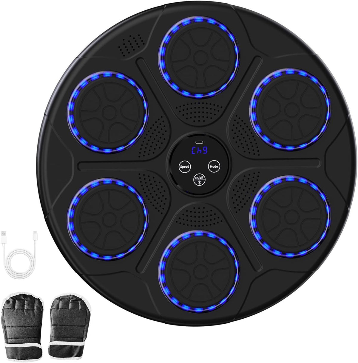 Intelligent Bluetooth-Enabled Interactive Wall-Mounted Boxing Machine with Gloves for Music and Fitness - Suitable for Adults and Kids