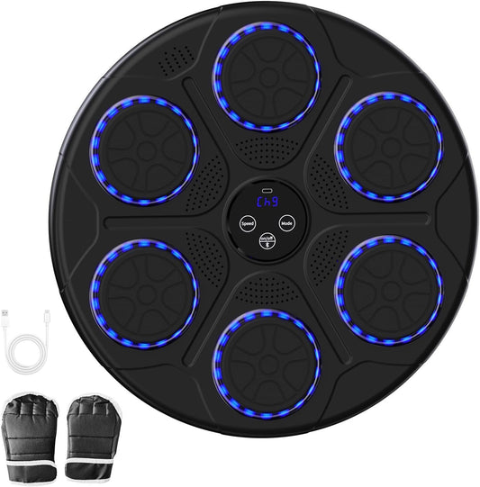 Intelligent Bluetooth-Enabled Interactive Wall-Mounted Boxing Machine with Gloves for Music and Fitness - Suitable for Adults and Kids