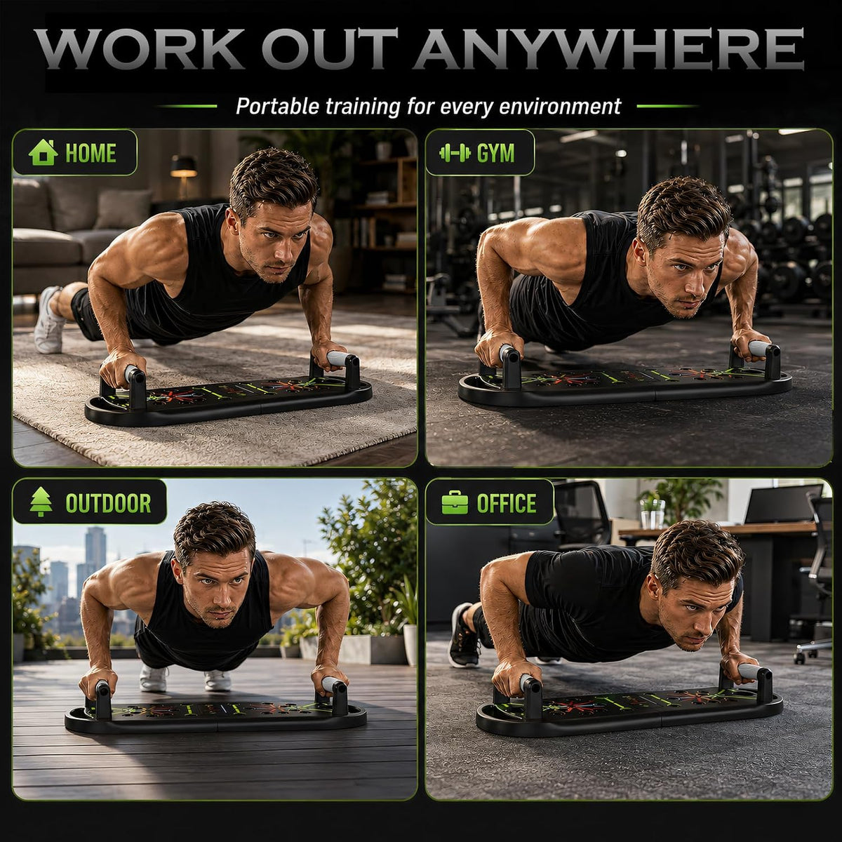 Portable Foldable Push-Up Board for Men
