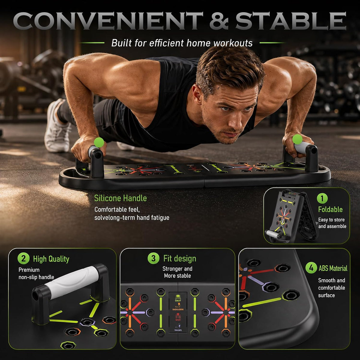 Portable Foldable Push-Up Board for Men