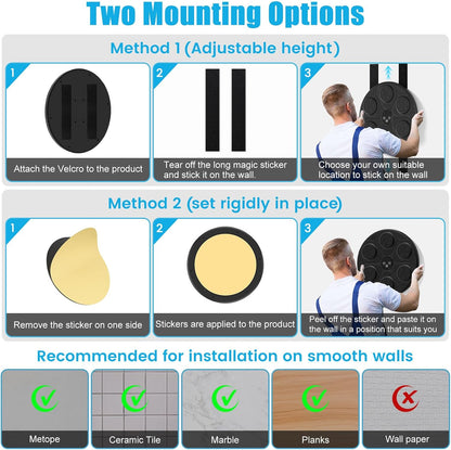 Intelligent Bluetooth-Enabled Interactive Wall-Mounted Boxing Machine with Gloves for Music and Fitness - Suitable for Adults and Kids